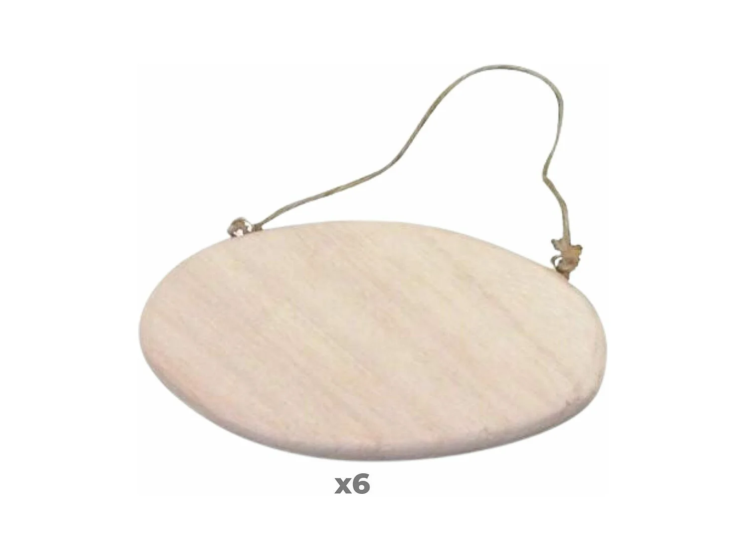 6 plaques de porte ovales avec cordelette 14,5 cm