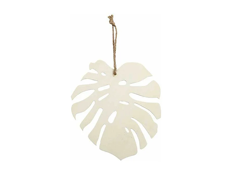Tropisch Monstera blad in hout om te decoreren - 35 x 34 cm