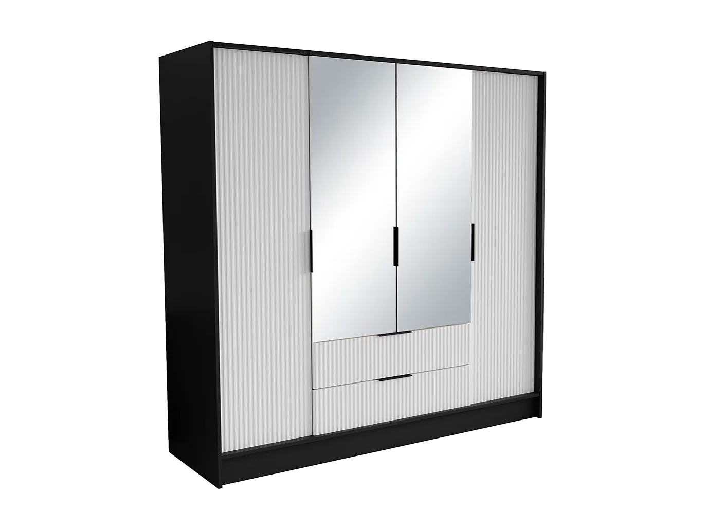 Penderie Norbert (200cm)/Noir&Blanc