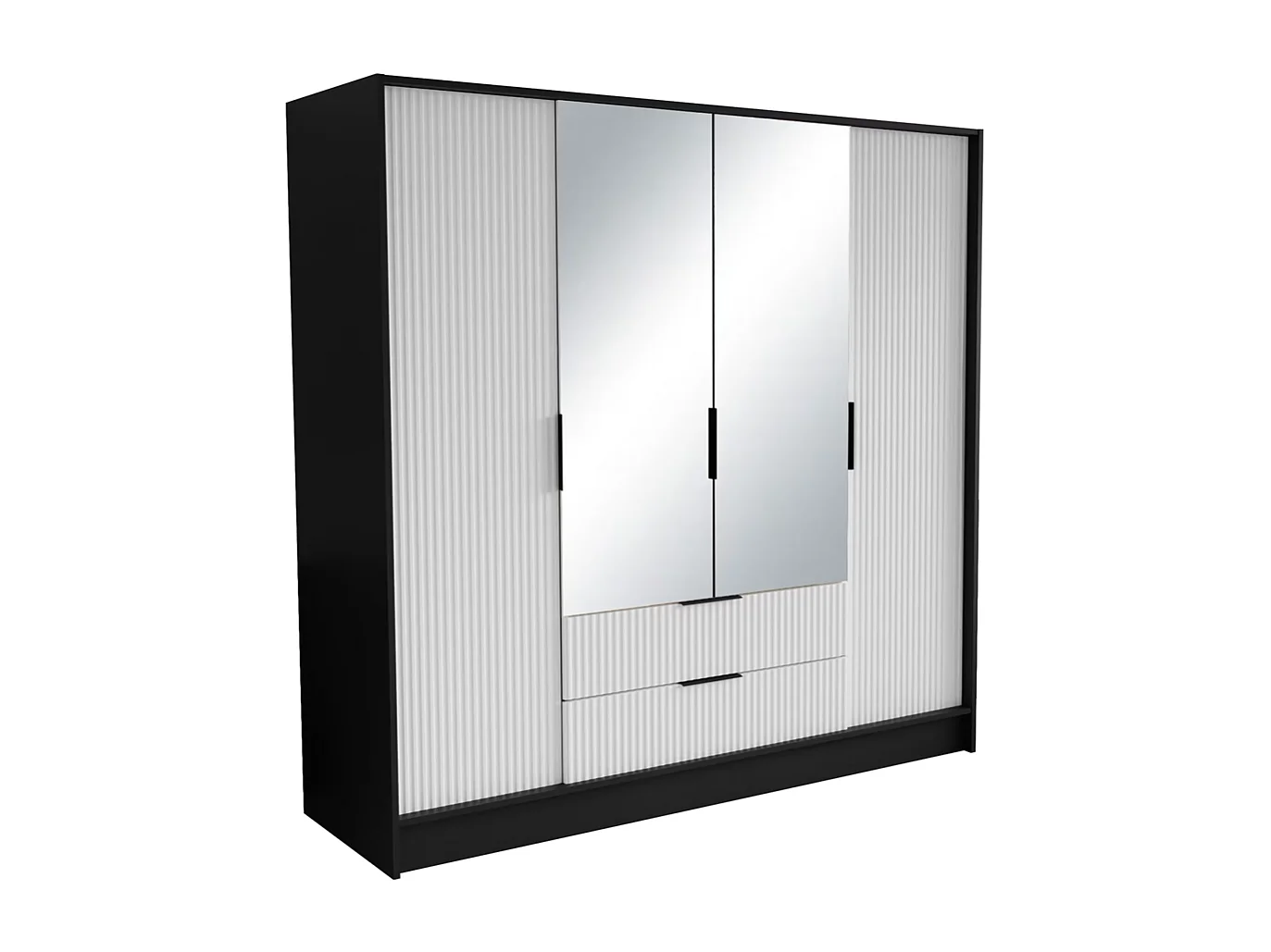 Penderie Norbert (200cm)/Noir&Blanc