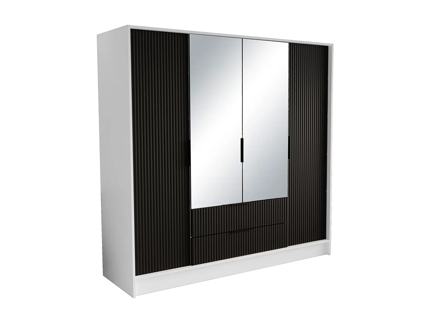 Penderie Norbert (200cm)/Blanc&Noir