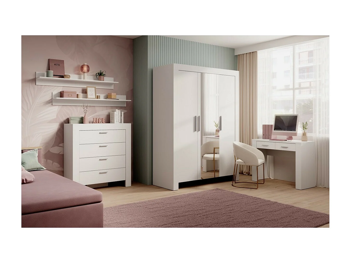 Penderie Ciro (150cm)/Blanc