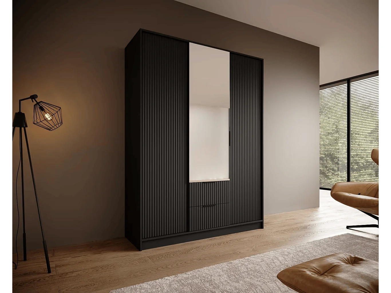 Armadio Norbert (150cm)/Nero