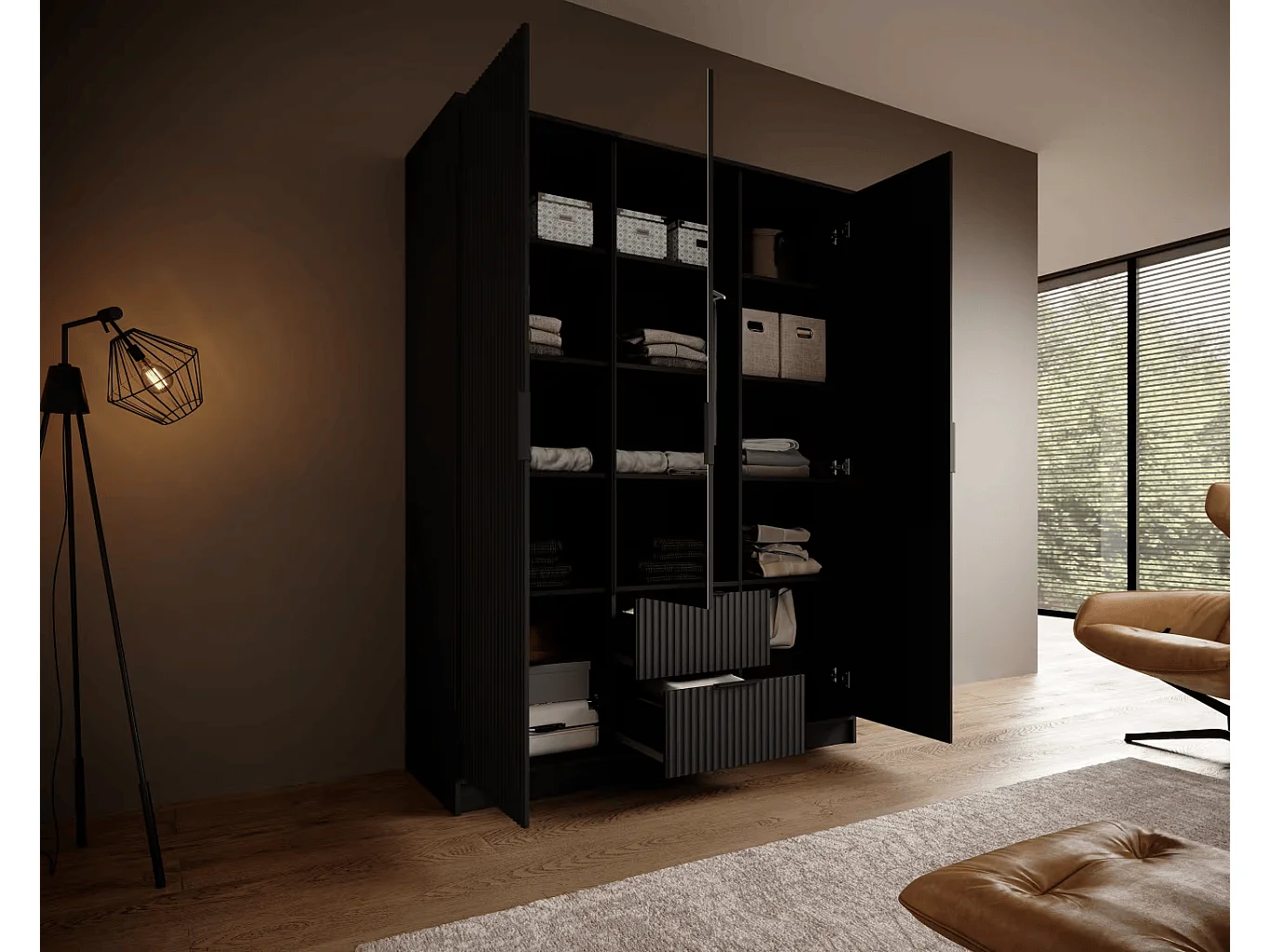 Armadio Norbert (150cm)/Nero