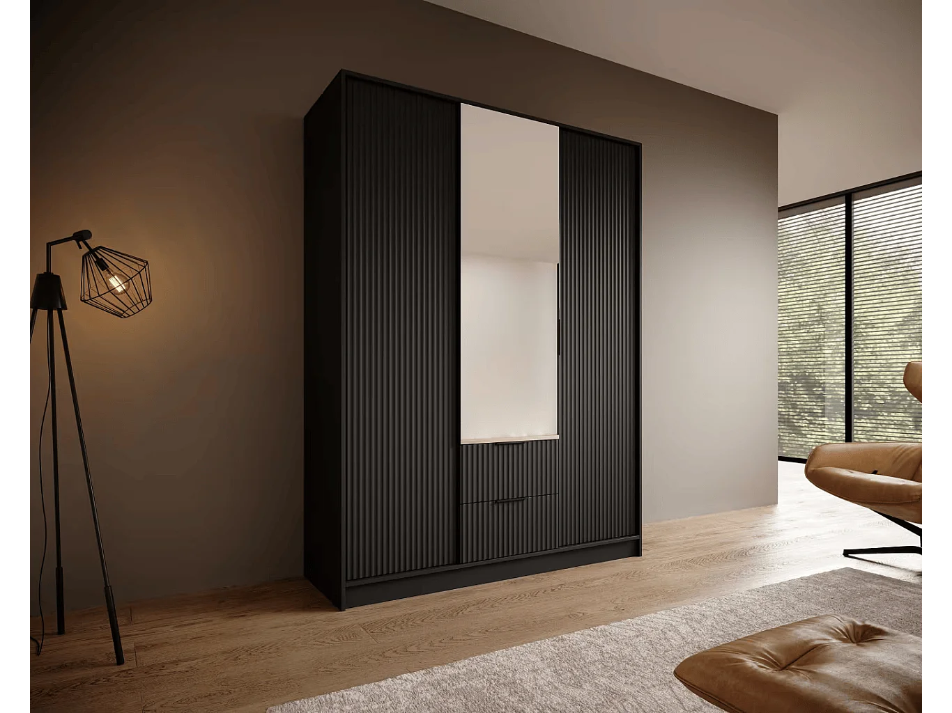 Armadio Norbert (150cm)/Nero