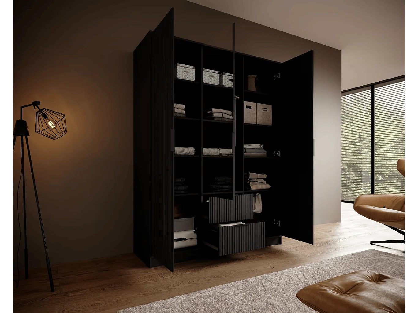 Armadio Norbert (150cm)/Nero