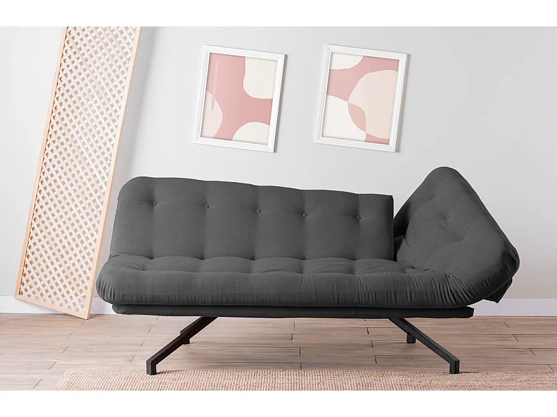 Chaiselongue Coxy/Tessuto-Velluto/Antracite