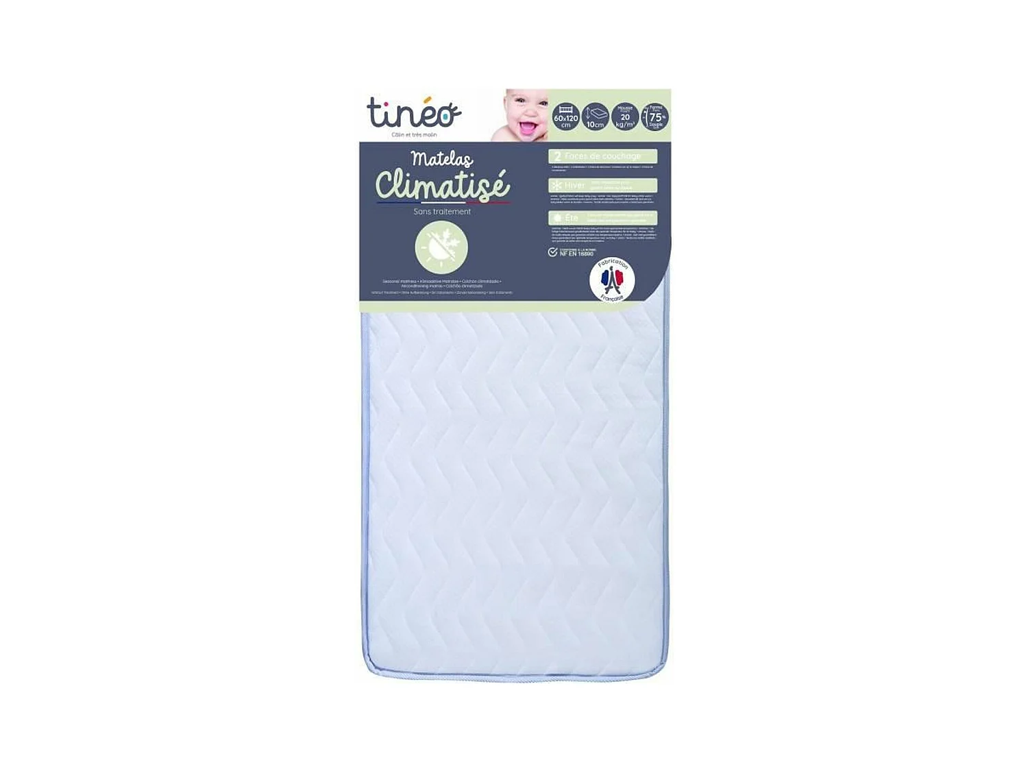 Luchtgeconditioneerde matras 60 x 120 x 10 cm - Babymatras - Airconditioning
