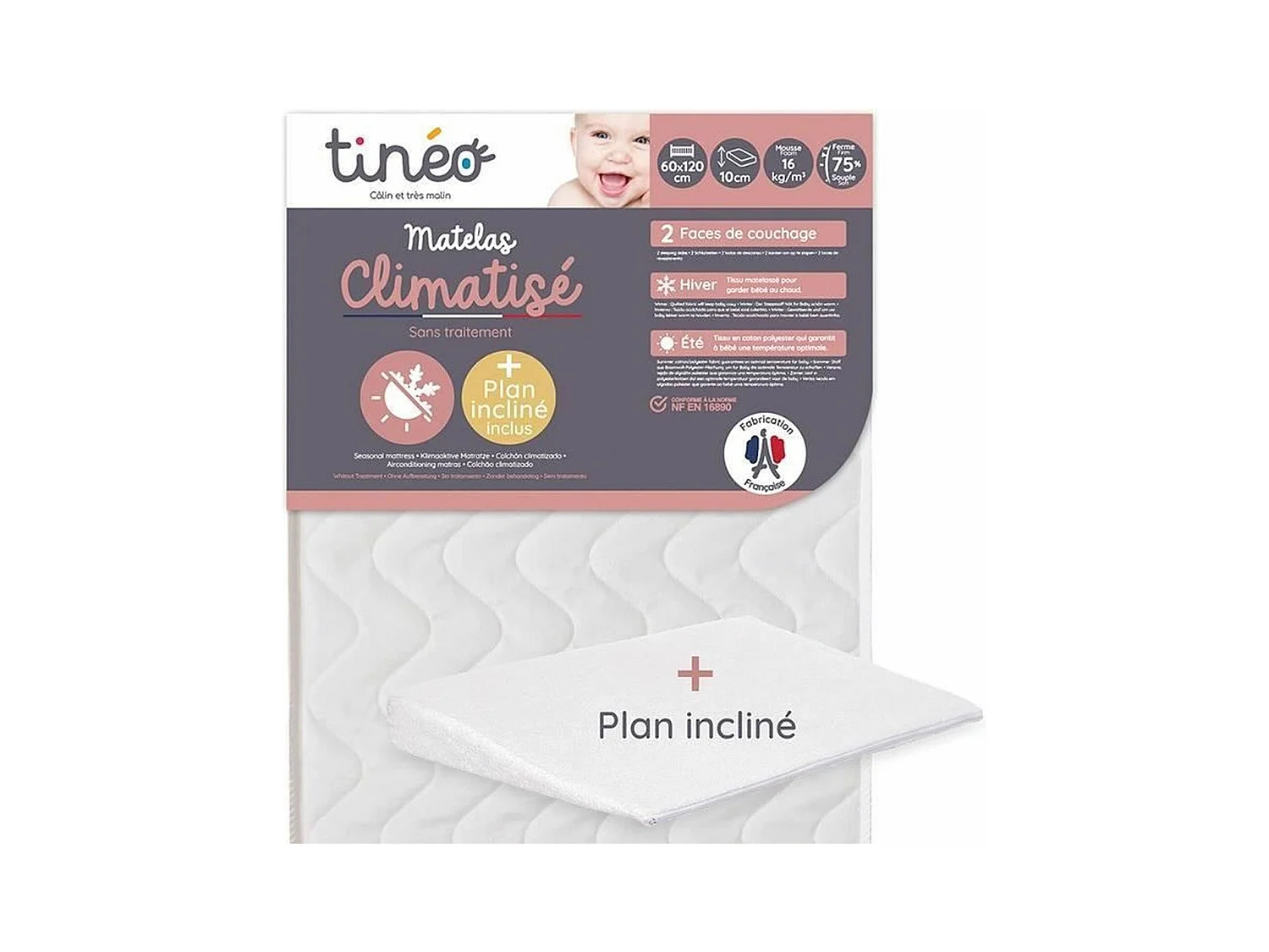 Matelas Climatisé 60 x 120 cm - Epaisseur 10 cm