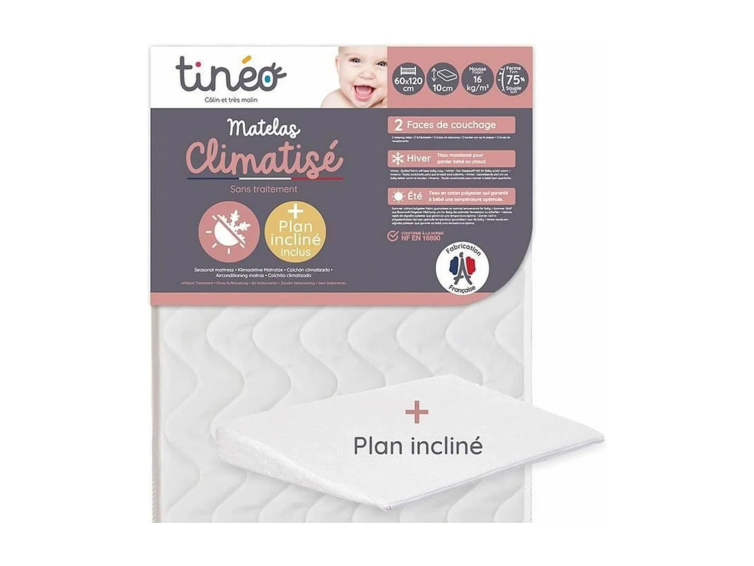 Matelas Climatisé 60 x 120 cm - Epaisseur 10 cm