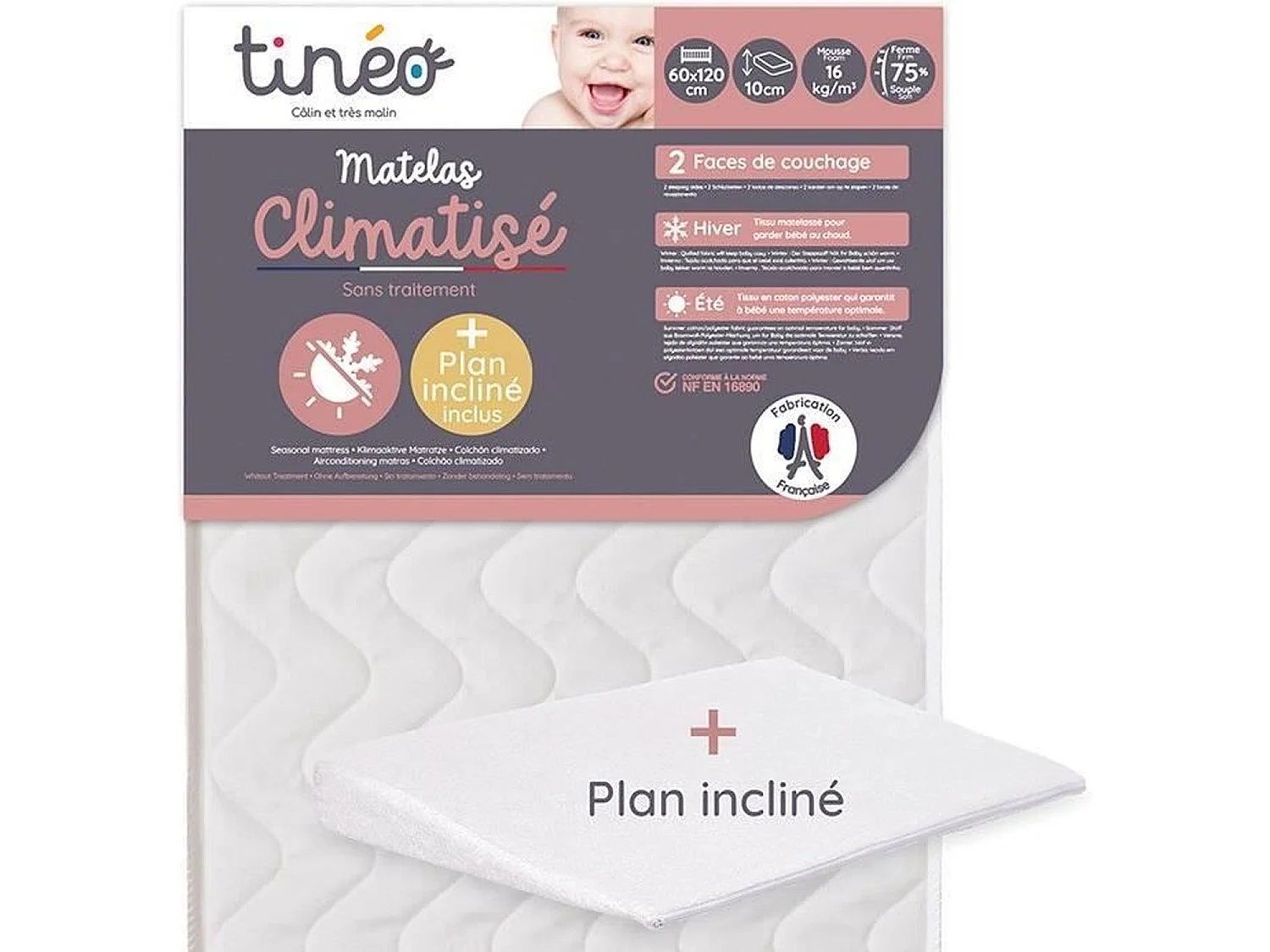 Matelas Climatisé 60 x 120 cm - Epaisseur 10 cm
