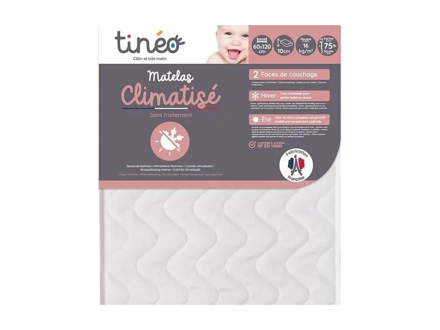 Matelas bébé climatisé 60 x 120 cm