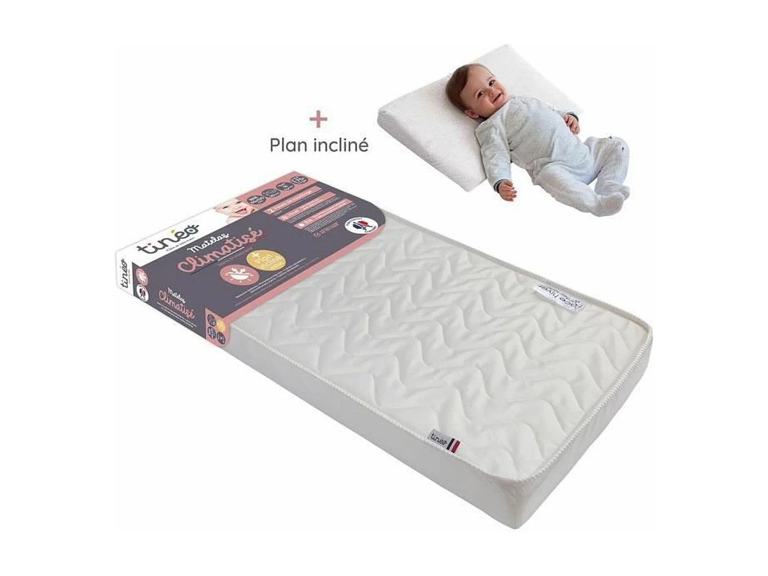 Colchón acondicionado por aire 70 x 140 x 10 cm - Entregado con un plan inclinado 15 °