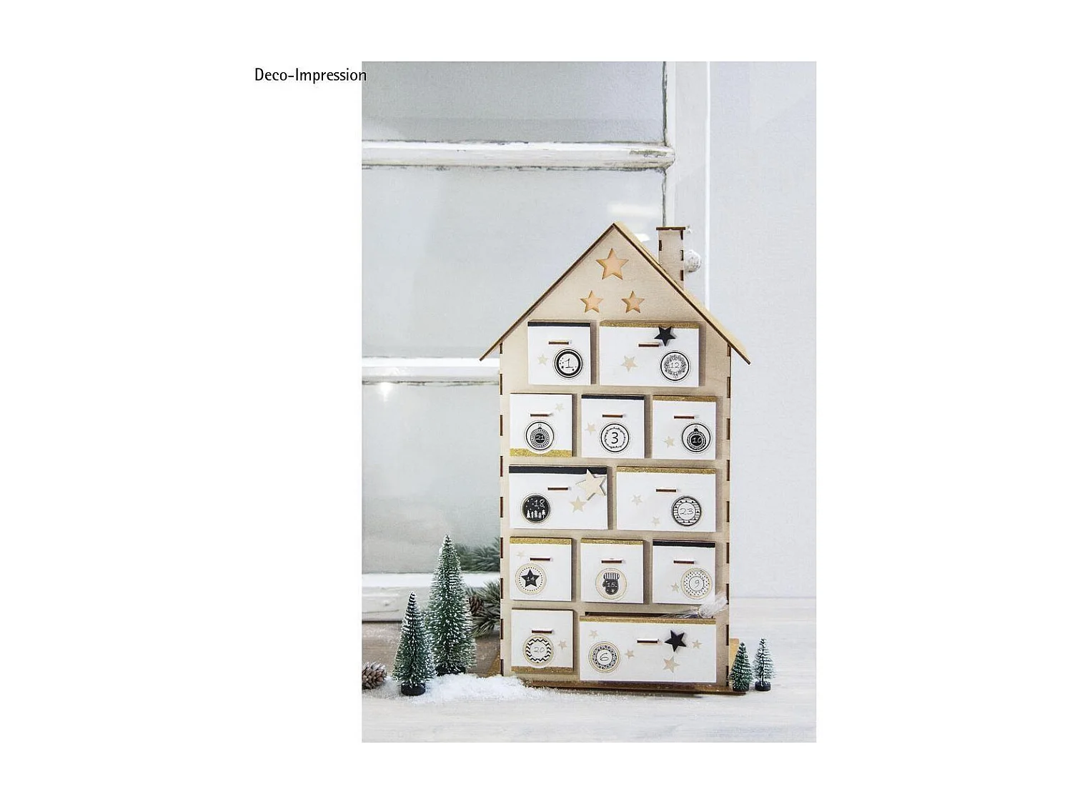 Adventskalender Haus zum Selberbauen 25,5 x 17,5 cm
