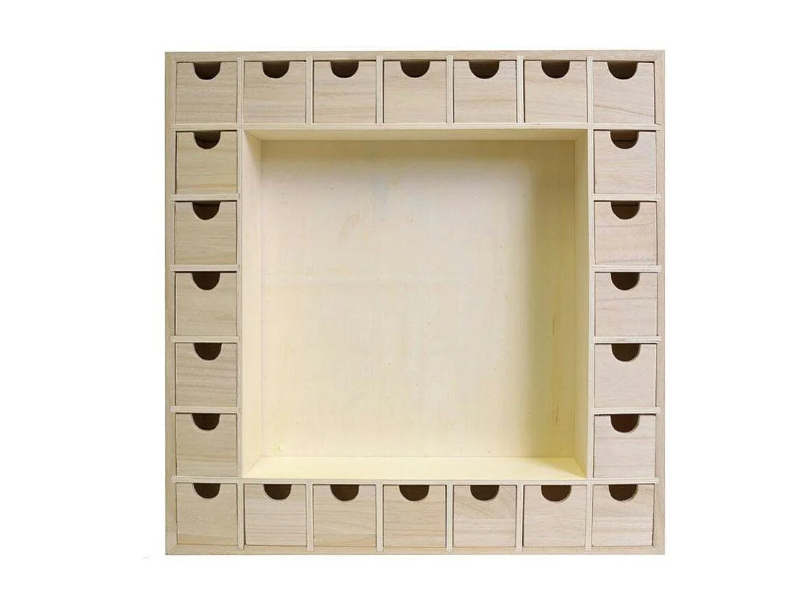 Adventskalender Holzquadrat 39 x 39 cm