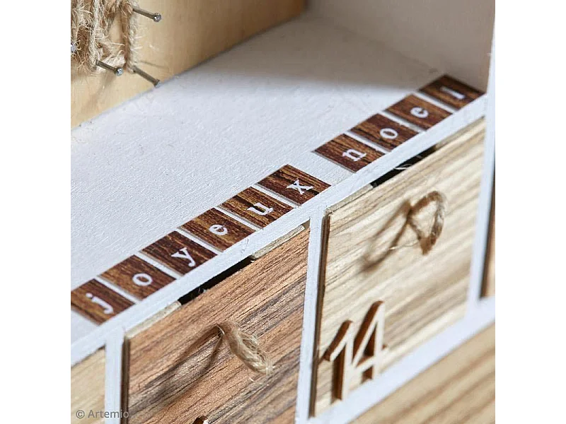 Adventskalender Holzquadrat 39 x 39 cm