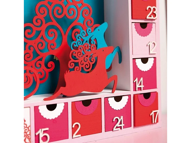 Adventskalender Holzquadrat 39 x 39 cm