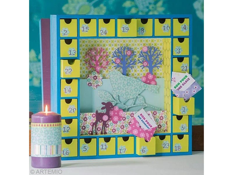 Adventskalender Holzquadrat 39 x 39 cm