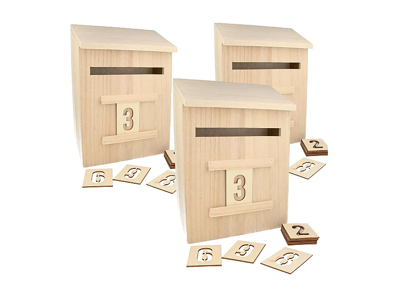 3 HolzkastenAdventskalender 28 cm