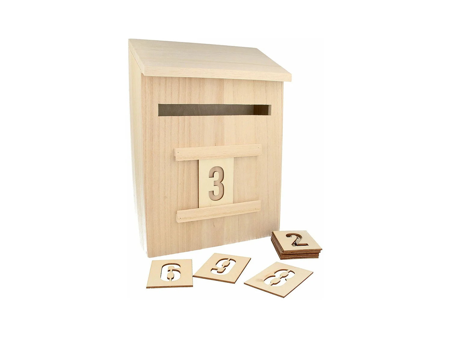 3 calendari dell'Avvento con cassetta delle lettere in legno 28 cm