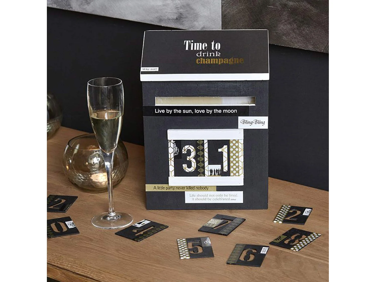 3 calendriers de l'Avent boîte aux lettres en bois 28 cm