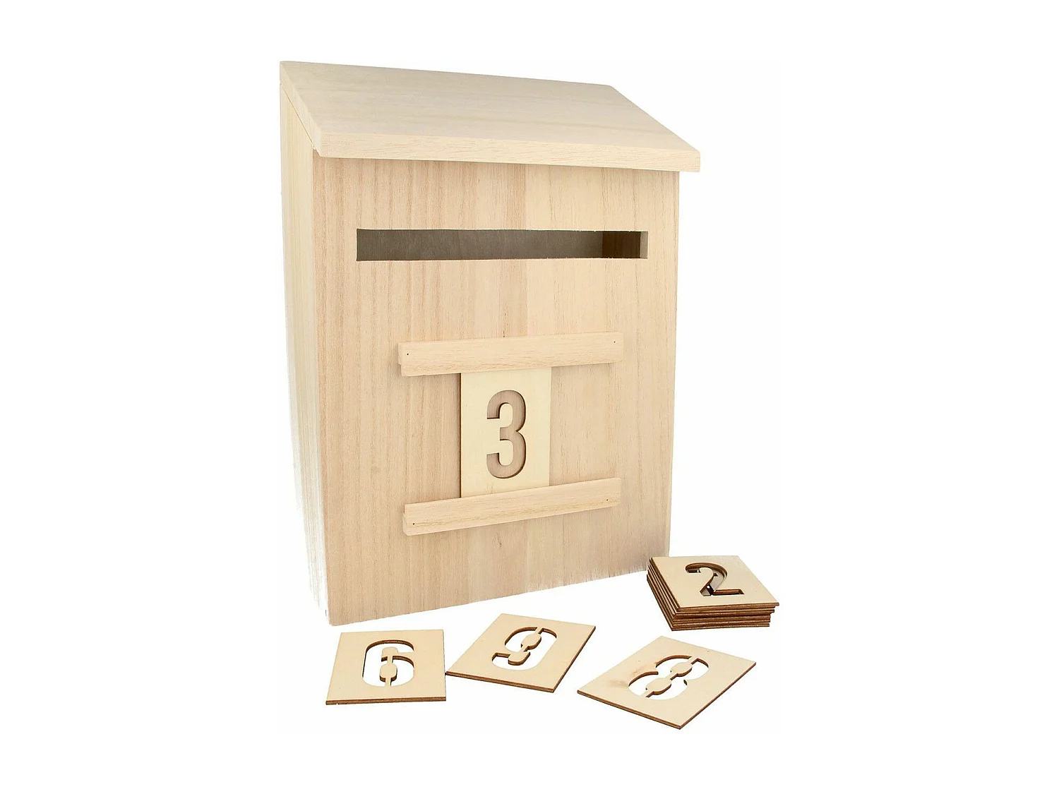 3 calendriers de l'Avent boîte aux lettres en bois 28 cm