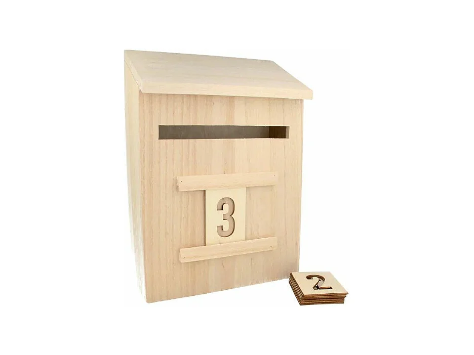 Boîte aux lettres en bois 28 cm à décorer