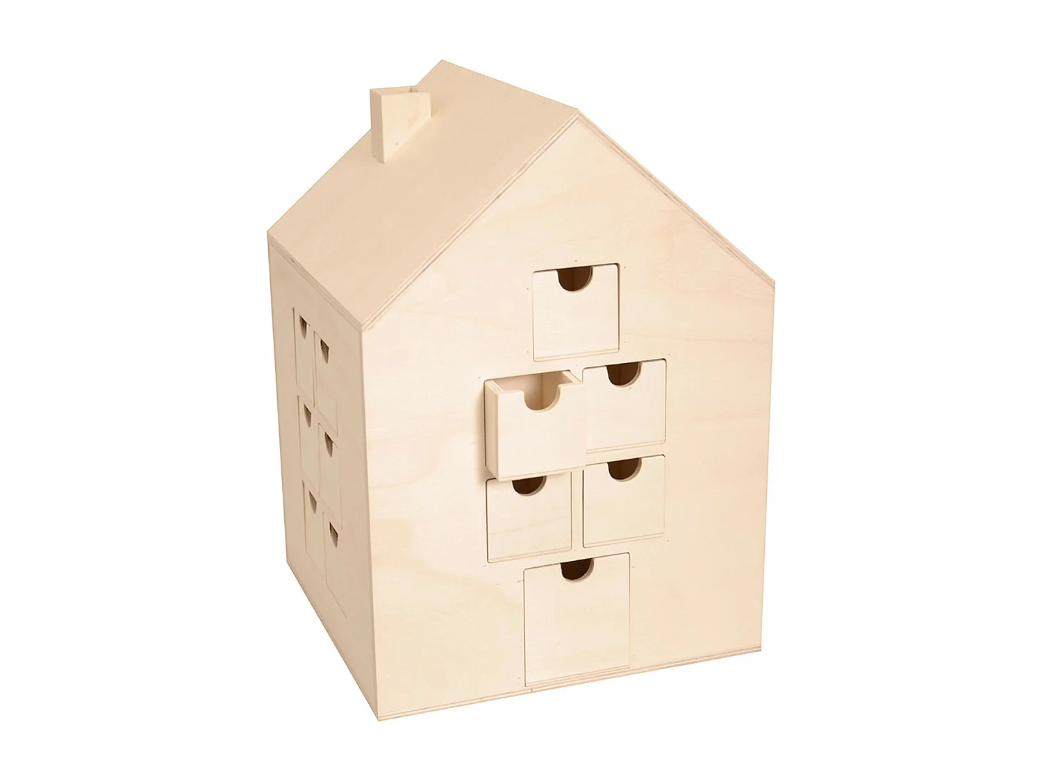 Adventskalender Haus zum Verzieren 30 x 21,5 cm