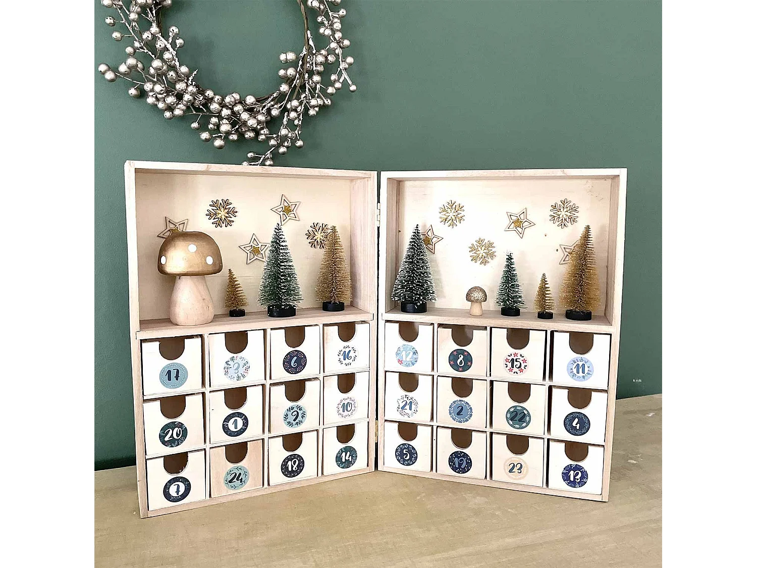 Adventskalender 24 Schubladen 24 x 33 cm