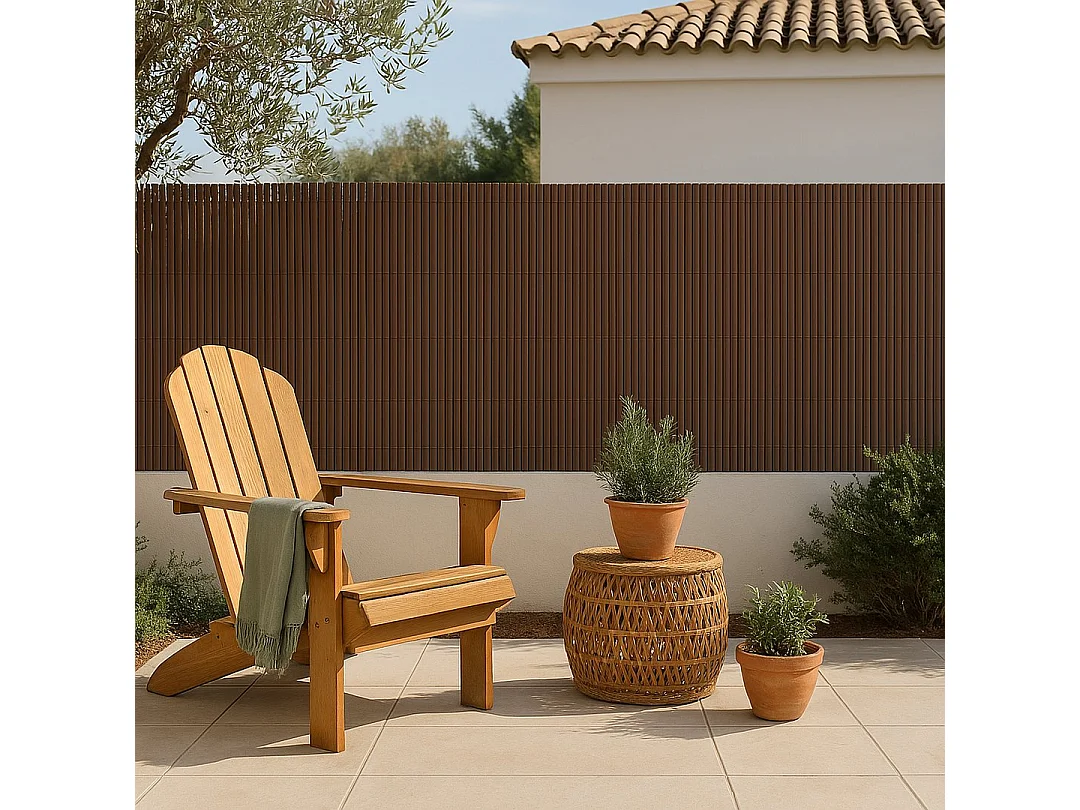 Cañizo pvc simple cara plasticane marrón nortene 1X3 M