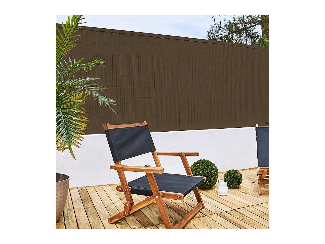 CAÑIZO PVC DOBLE CARA 20 MM MARRON 1,5X3 M