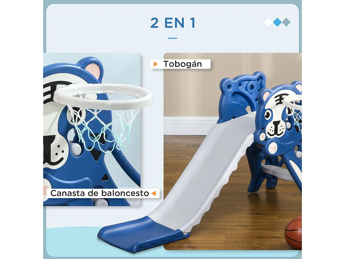 Tobogán para niños azul 133x60x70 cm AIYAPLAY