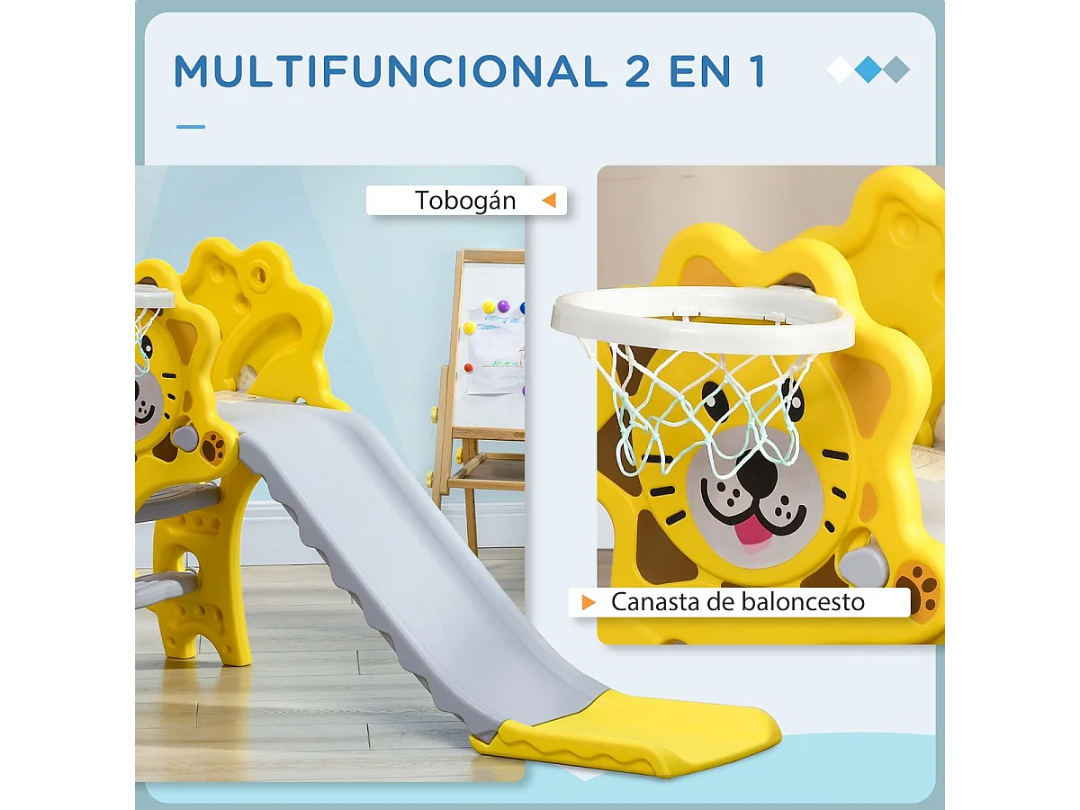 Tobogán para niños amarillo 131x50x74 cm AIYAPLAY