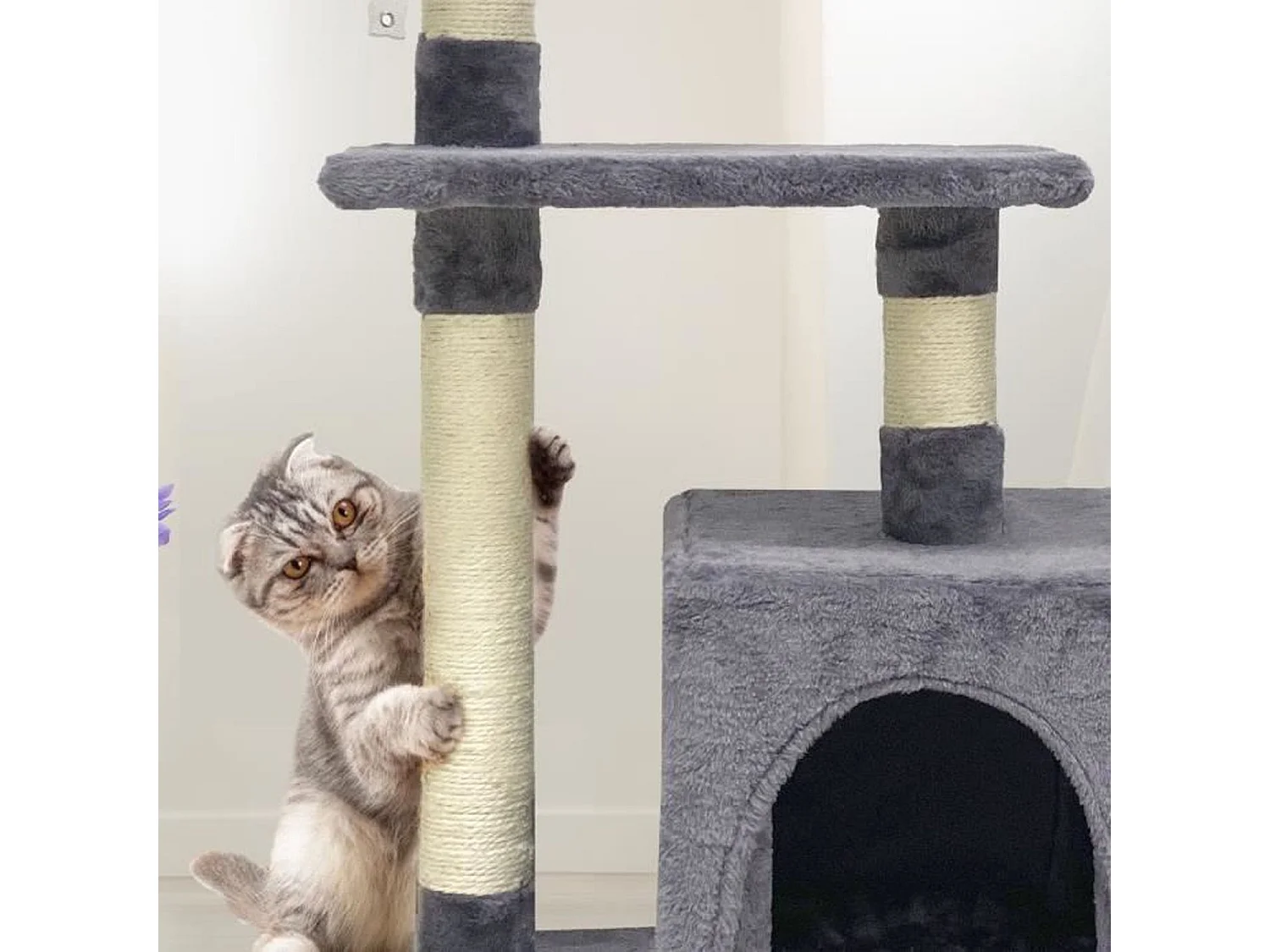 Arbre à chat gris 50 x 30 x 80 cm