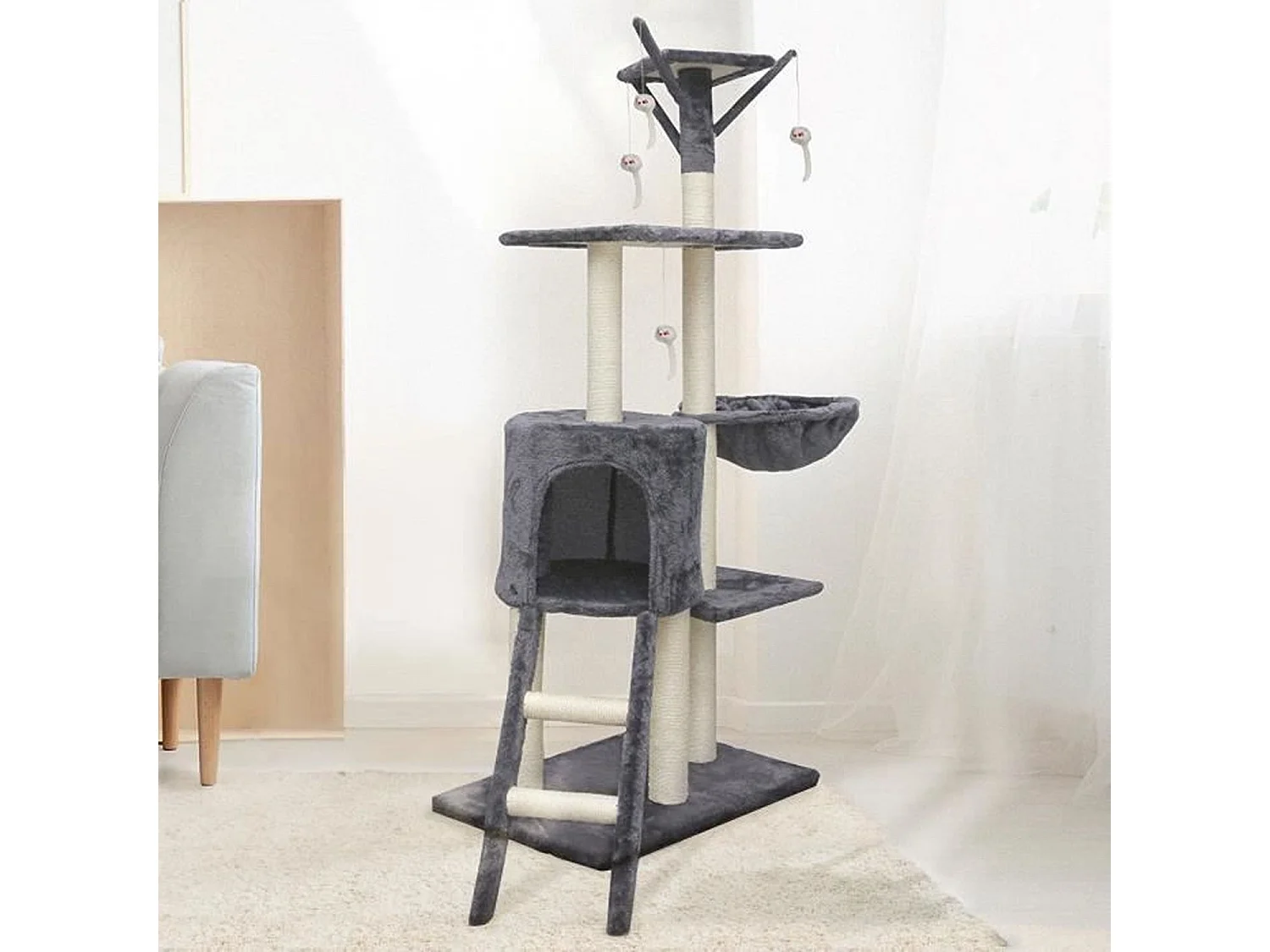 Árbol de gato 79 x 34 x 138 cm - gris
