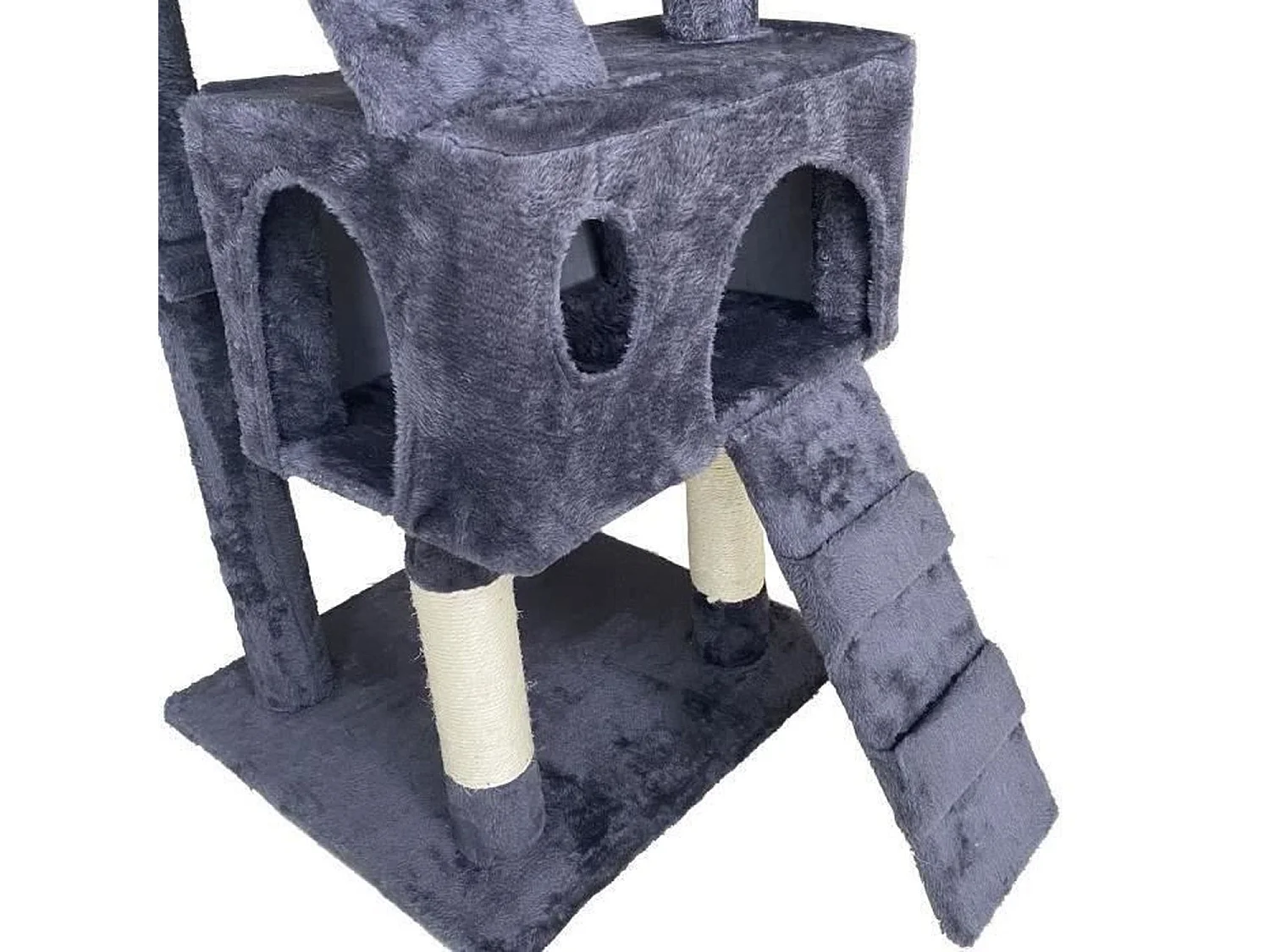 Rascador para gatos 170 cm - Rascador + 2 Cabinas - Gris