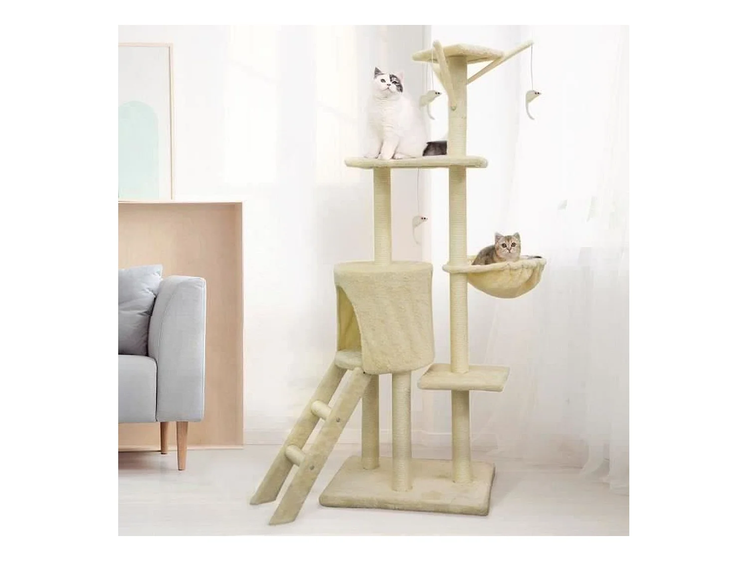 Albero per gatti 79 x 34 x 138 cm beige