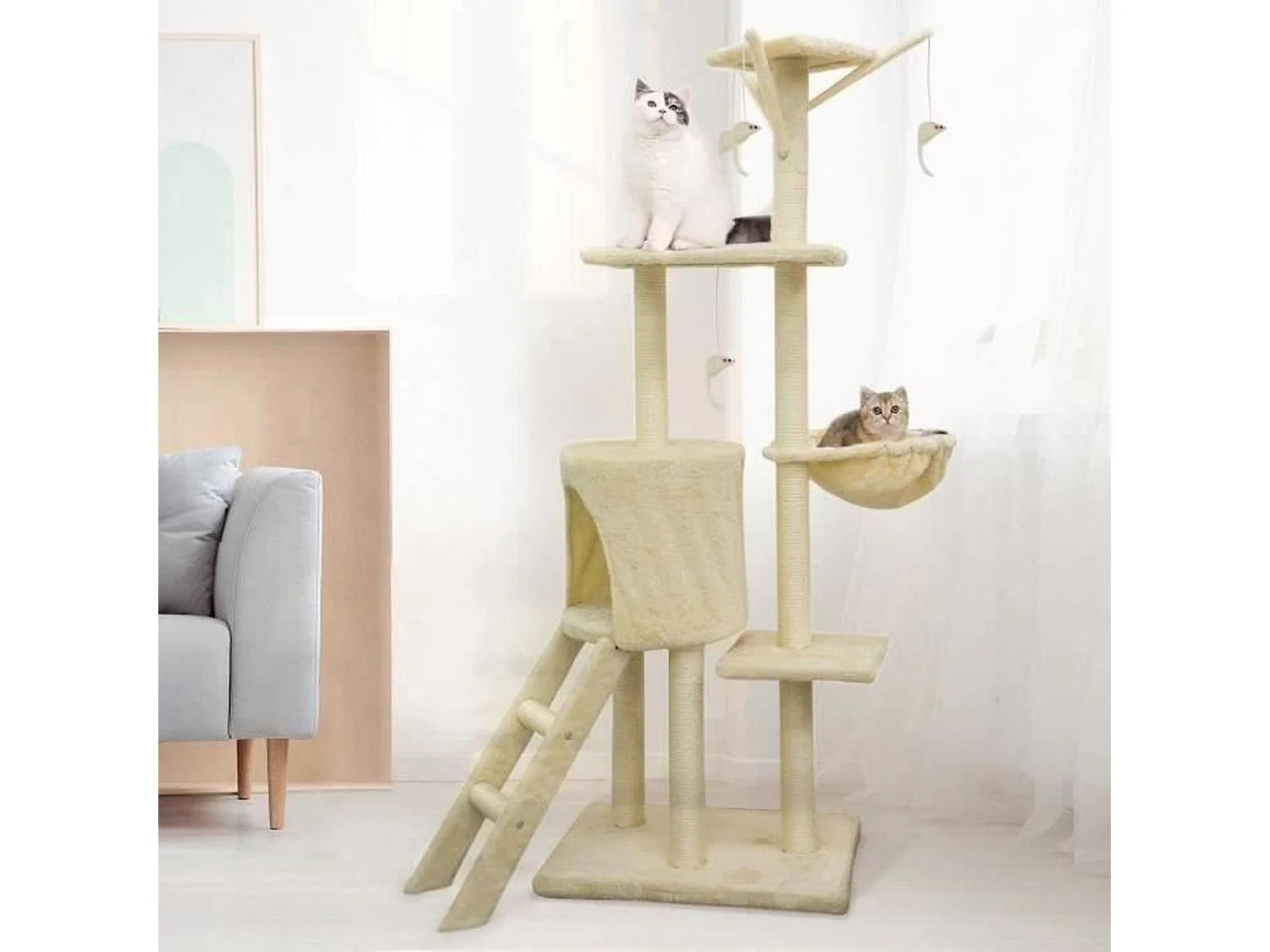 Arbre à chat beige 79 x 34 x 138 cm