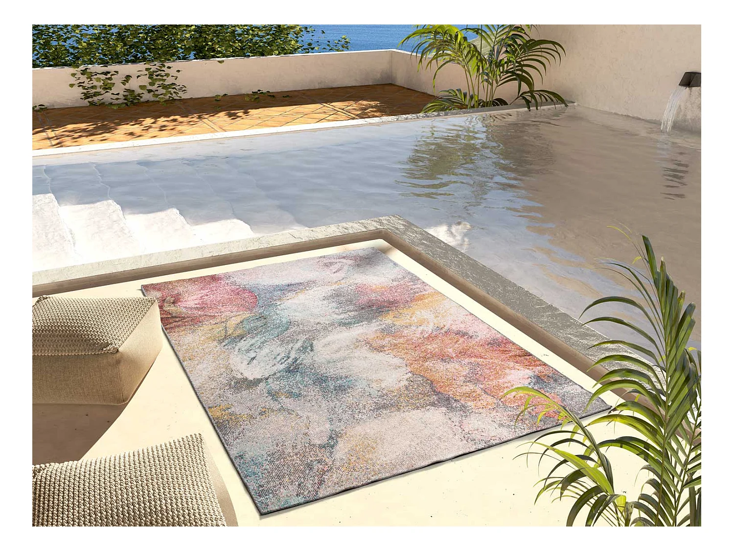 Buitentapijt - abstract - veelkleurig - 120x170 cm - SAMARA