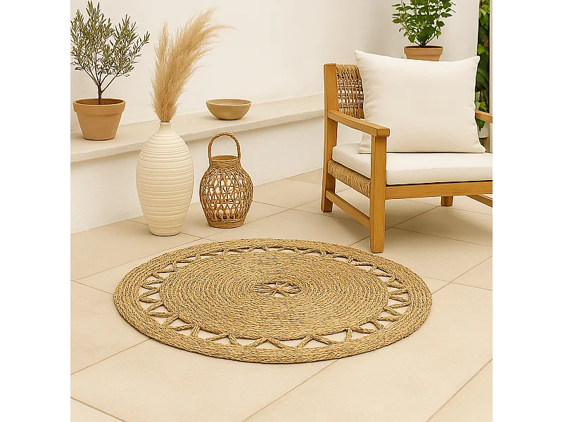 Alfombra redonda esparto túnez 80 cm d&l 80 CM