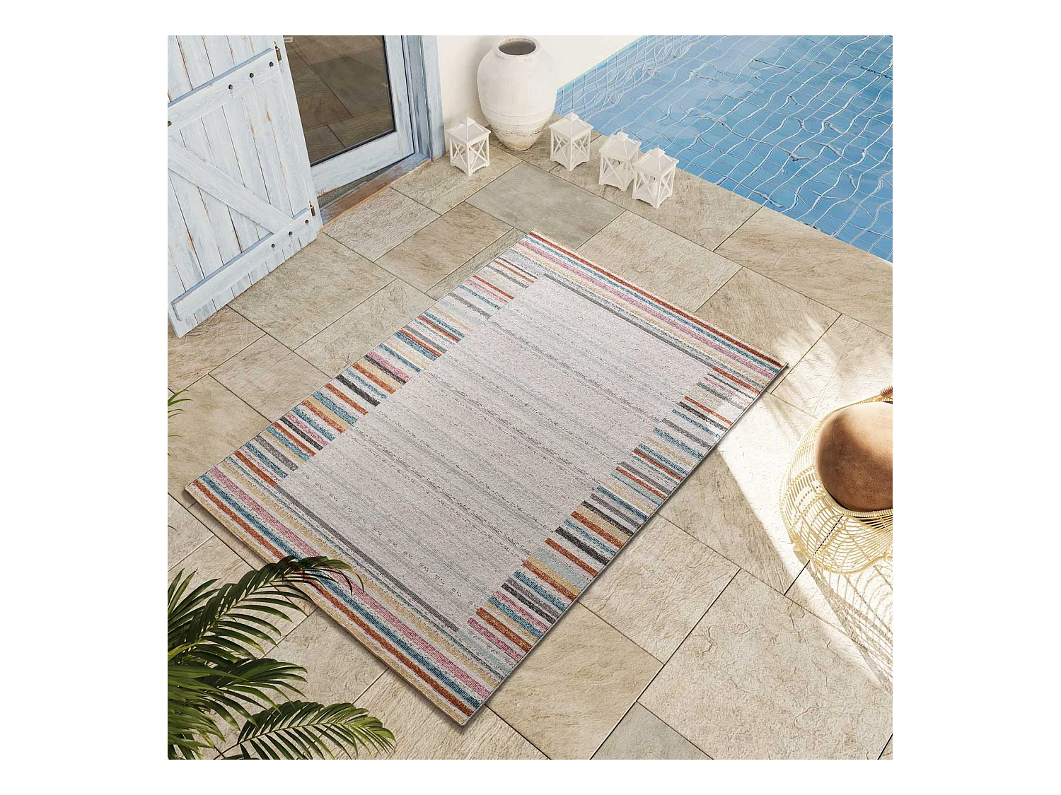 Buitentapijt - geometrisch - veelkleurig - 120x170 cm - SAMARA