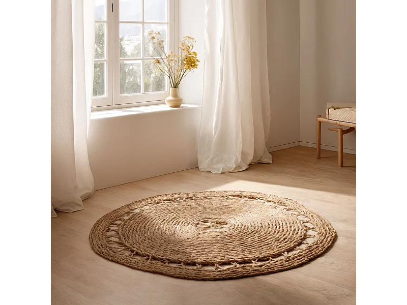 ALFOMBRA REDONDA ESPARTO TÚNEZ 100 CM D&L