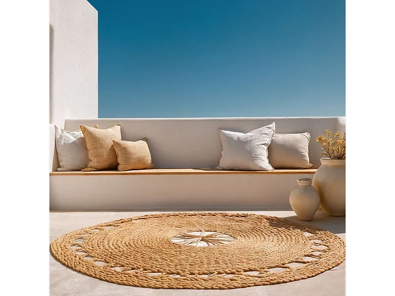 ALFOMBRA REDONDA ESPARTO TÚNEZ 120 CM D&L