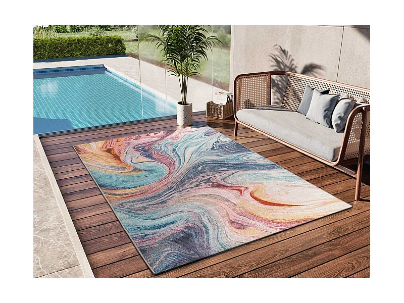 Indoor-Outdoor Teppich - abstrakt - mehrfarbig - 120x170 cm - SAMARA