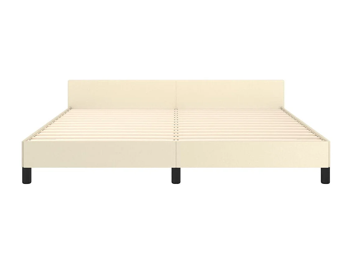 Cadre de lit avec tête de lit Crème 160x200 cm Similicuir