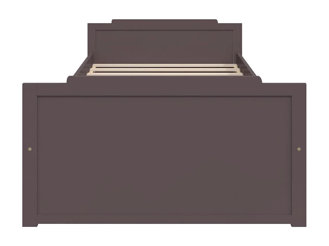 Bedframe met lades massief grenenhout donkerbruin 90x200 cm