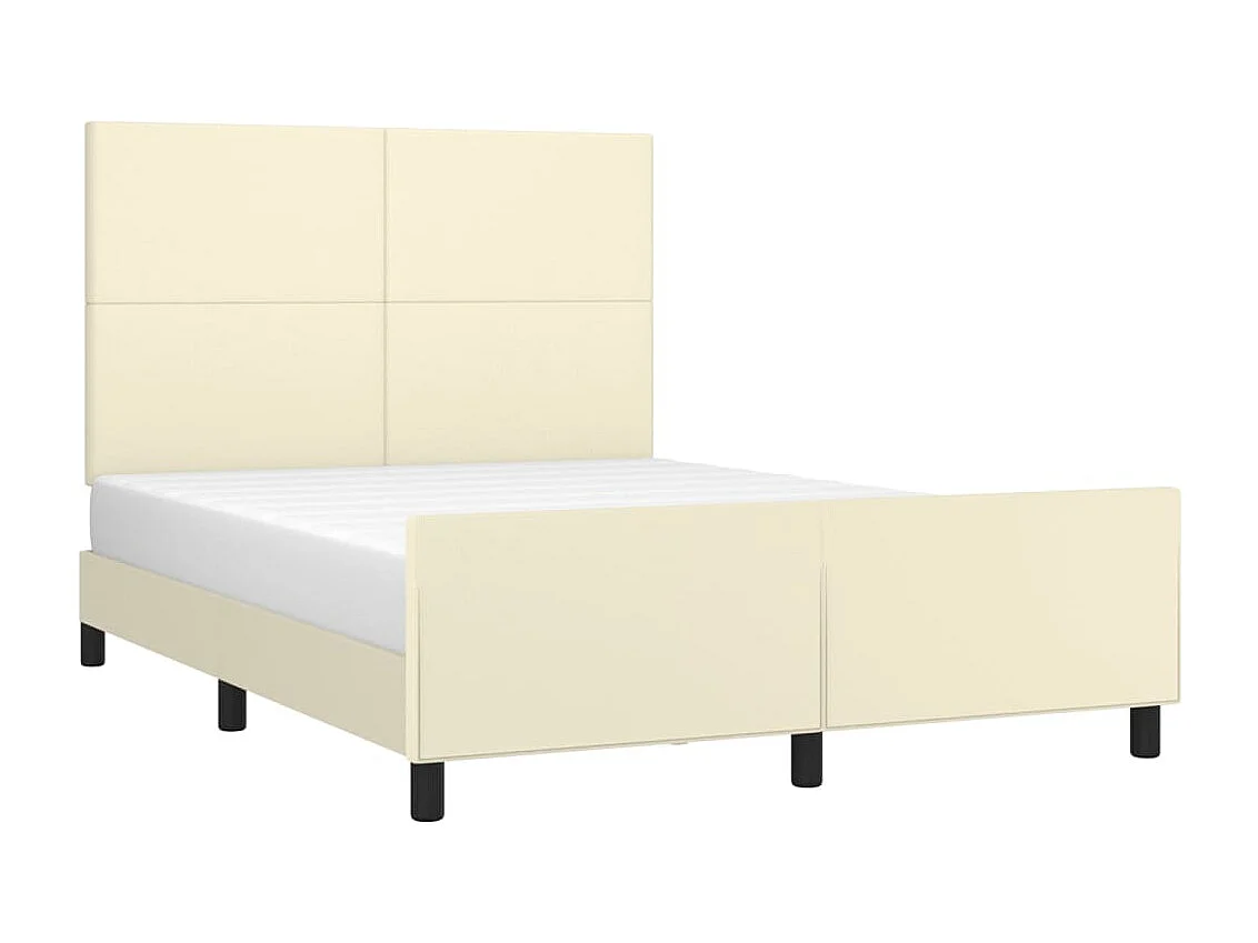 Cadre de lit avec tête de lit Crème 140x190 cm Similicuir
