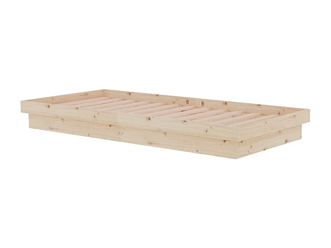 Cadre de lit bois massif 90x190 cm simple