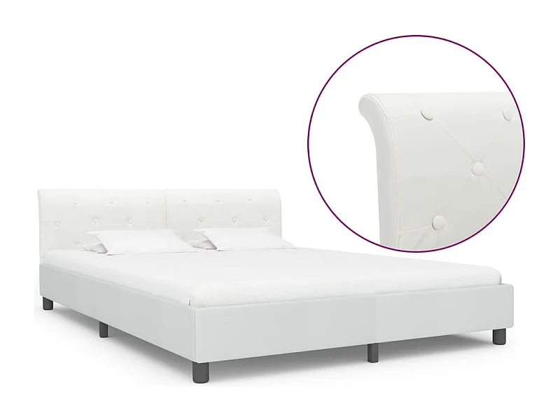 Cadre de lit Blanc Similicuir 160x200 cm