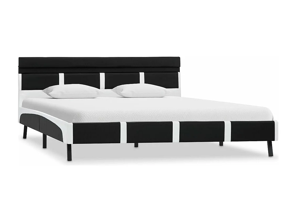 Bedframe met LED kunstleer zwart 160x200 cm